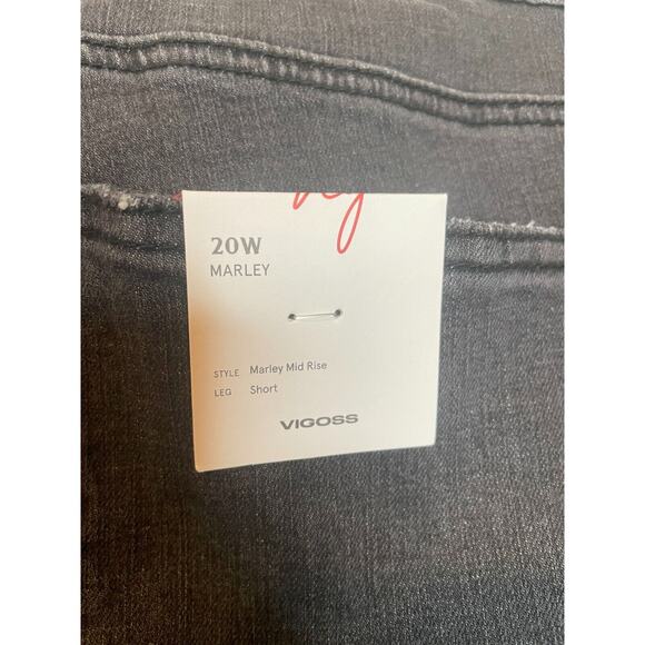 Vigoss Womens Denim Mid Rise Distressed Marley Cut-Off Shorts Size 20W Black - Picture 5 of 7